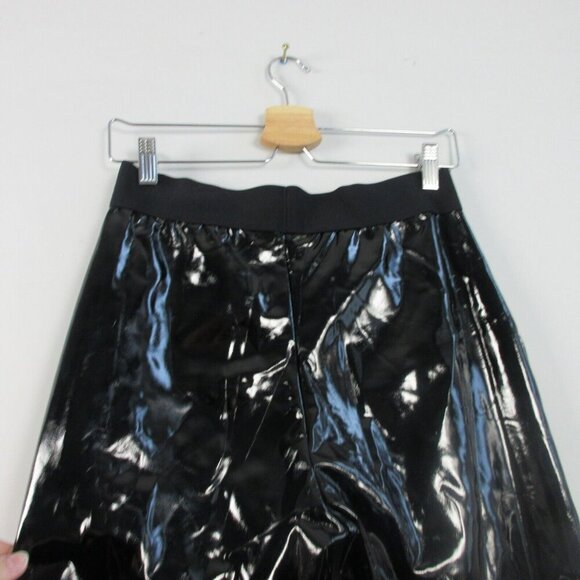 Edikted Vinyl Faux Leather High Rise Trouser Leggings Women L Black Wet Look 246 - Picture 7 of 12